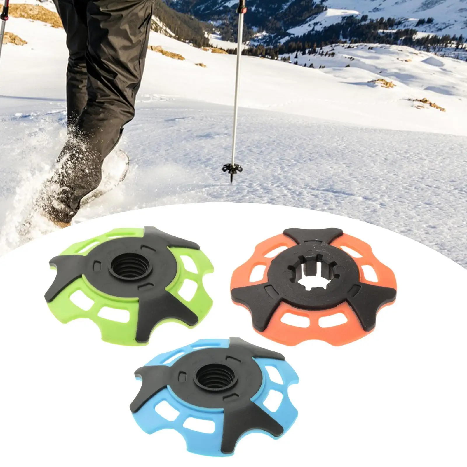 Trekking Snowflake Basket Snow Ski Basket Outer Diameter 3inch Ski Pole Basket Trekking Basket for Outdoor Backpacking Trekking 6