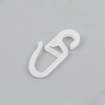 50pcs Curtain Folding Hooks Strong Tension Clip Ring Window Curtain Hanger Hooks White Plastic Curtain Hook Decorative Accessory