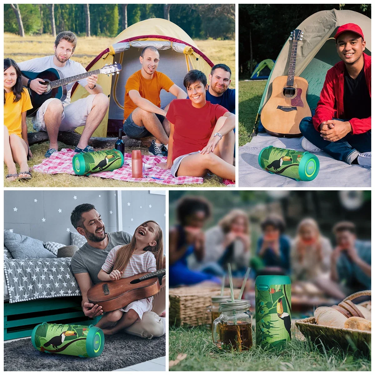 Caixa de Som Bluetooth Sem Fio MIFA 60W, Amplificador Classe D, Super Bass, Caixa de Som Portátil Resistente para Camping, Festa, Viagem e Uso Interno