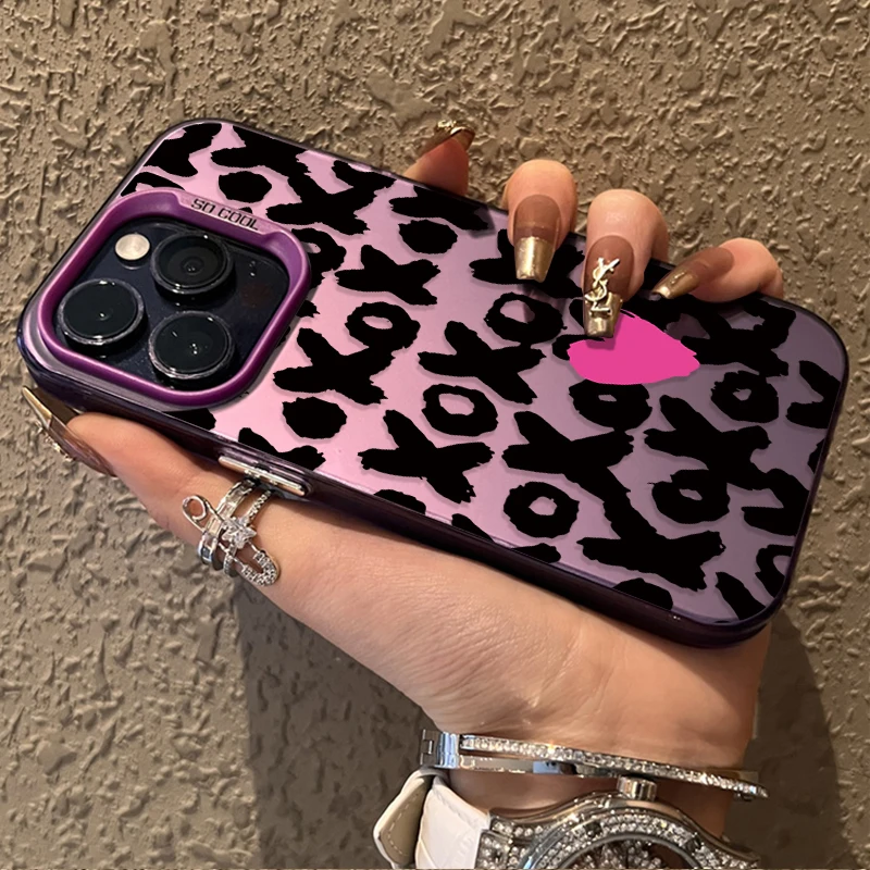 Black Sexy Lip Print Love Plating Phone Case