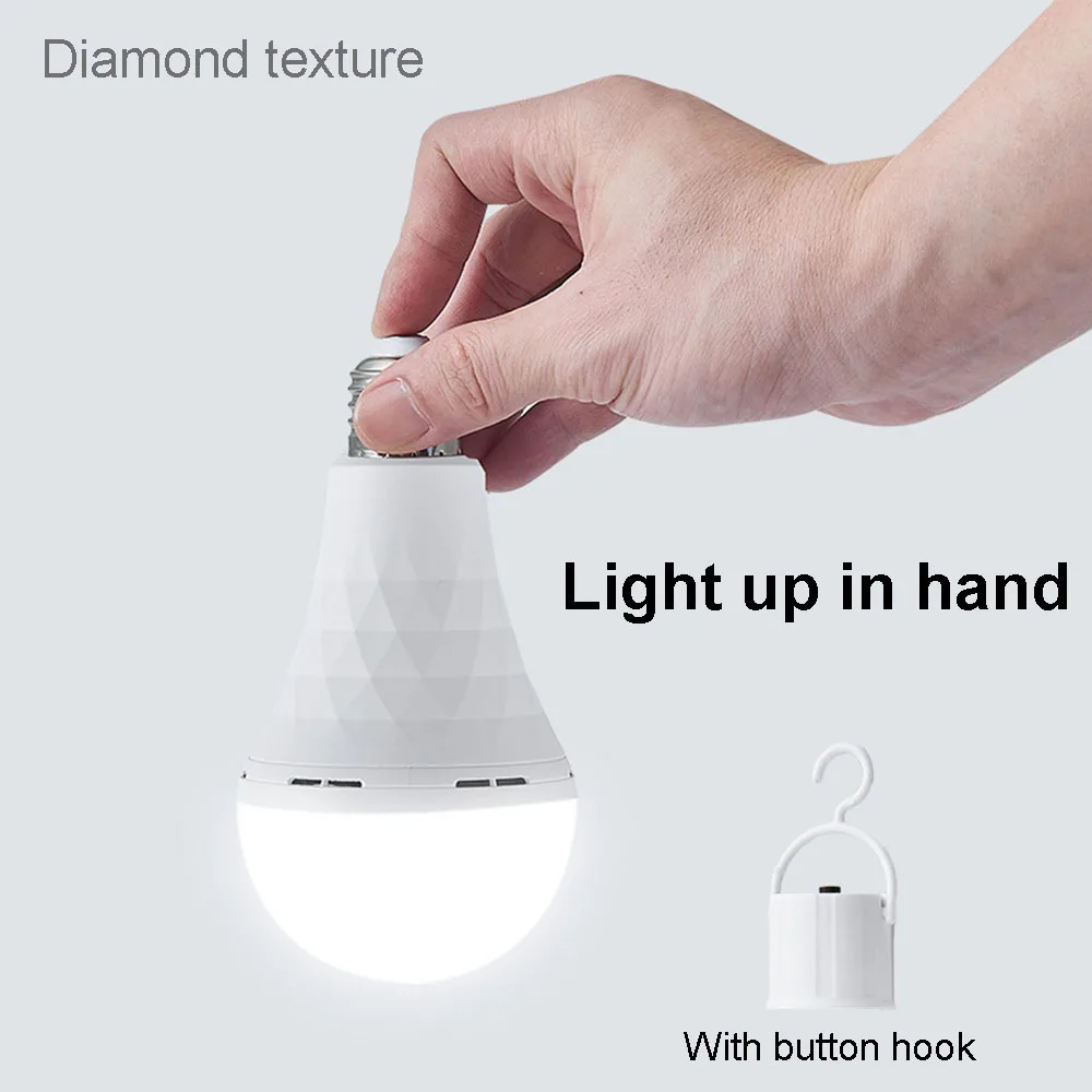 

18650 Lithium Battery LED Bulb Light Emergency Energy-Saving Bulb Household Flickerless Lighting Fixture AC86-265V Camping Light