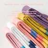 5Pairs 1-16Years High-End Girls' polyester Mid-tube Socks Rainbow Don't Fade don't Pilling Sock Children's Accessories 5