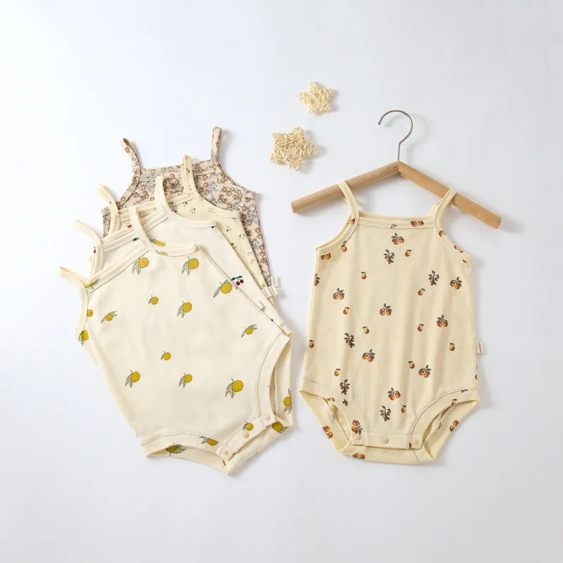 0-24M Summer Baby Romper Newborn Kid Baby Boys Girls Clothes Sleeveless Off Shoulder Cotton Jumpsuit Cute New born Outfits
