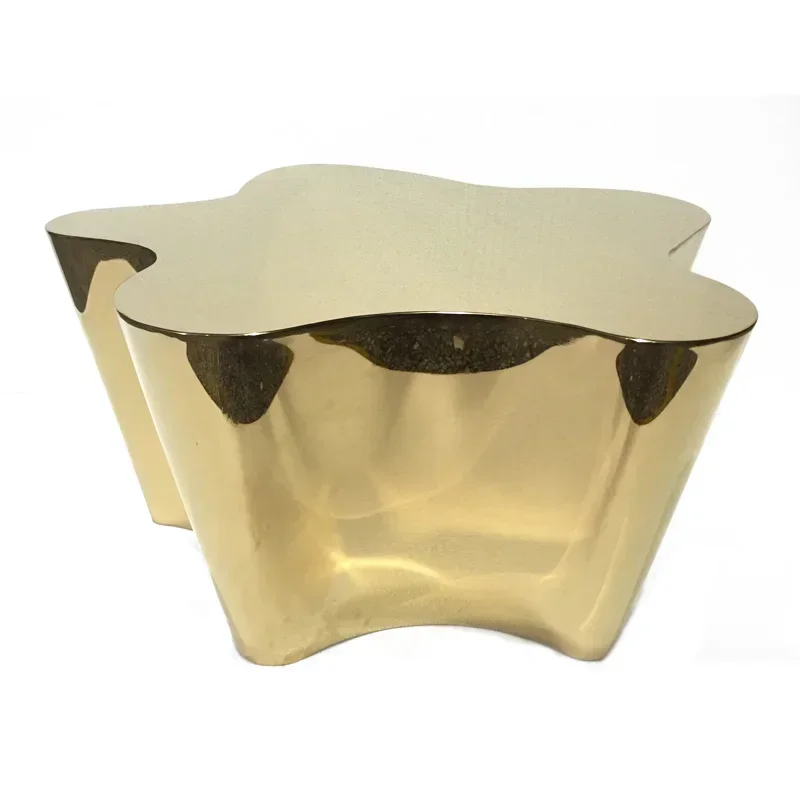 Creative opposite simple modern stainless steel mirror silver light luxury living room tea table tea table irregular