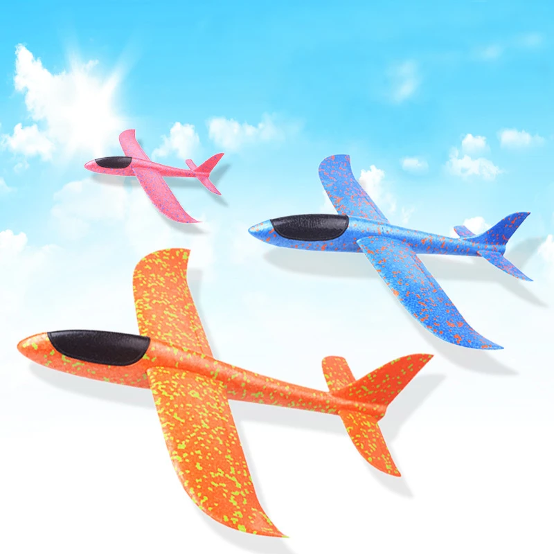 35CM/48CM Children Hand Throw Flying Glider Planes Toys Kids Foam Aeroplane Model Children Outdoor Fun Toys Hot Whells Toy Plane 6