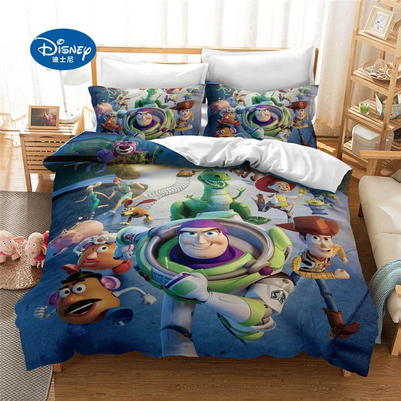 

Disney Cartoon Toy Story Bedding Set King Size Quilt Duvet Cover for Kids Bedroom Decora Boy Bed Cover Comforter Bedding Sets