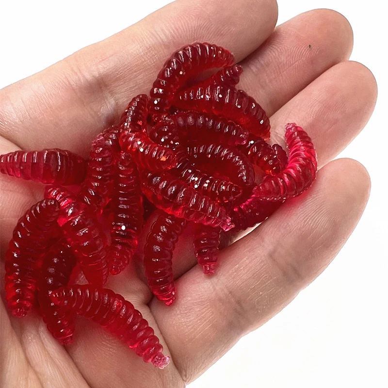 50PCS Soft Fake Worm Fishing Bait 3