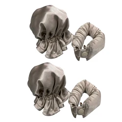 Heatless Curling Rollers - Soft Silk Hair Styling Tools for Effortless Waves and Curls (2 pair - gold)