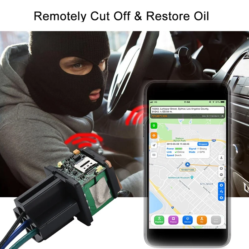 4G Car GPS Tracker ST-907L Tracking Relay Device Remote Control Anti-Theft Monitoring Cut Off Oil System With Free APP Durable B