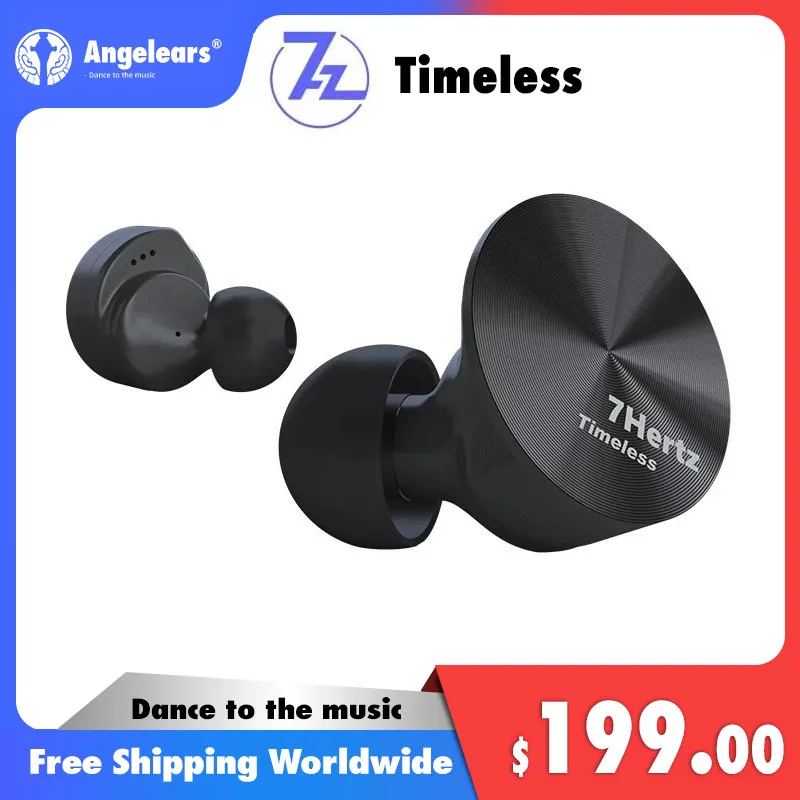 In Stock 7HZ Timeless Flat Earphone In Ear Wired Earphones Subwoofer MMCX Metal High Resolution HiFi Music Headphoens