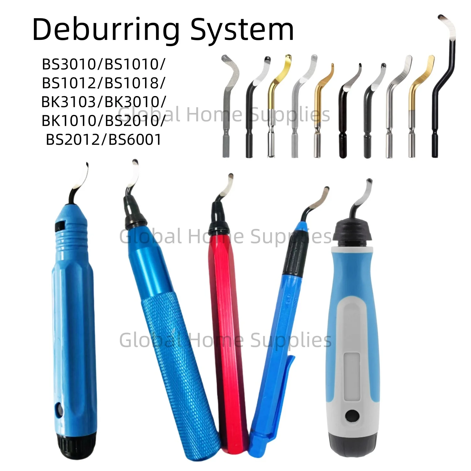 Deburring System Handle with Replacement Blades 360 Degree Rotary Head for Metal PVC Plastic