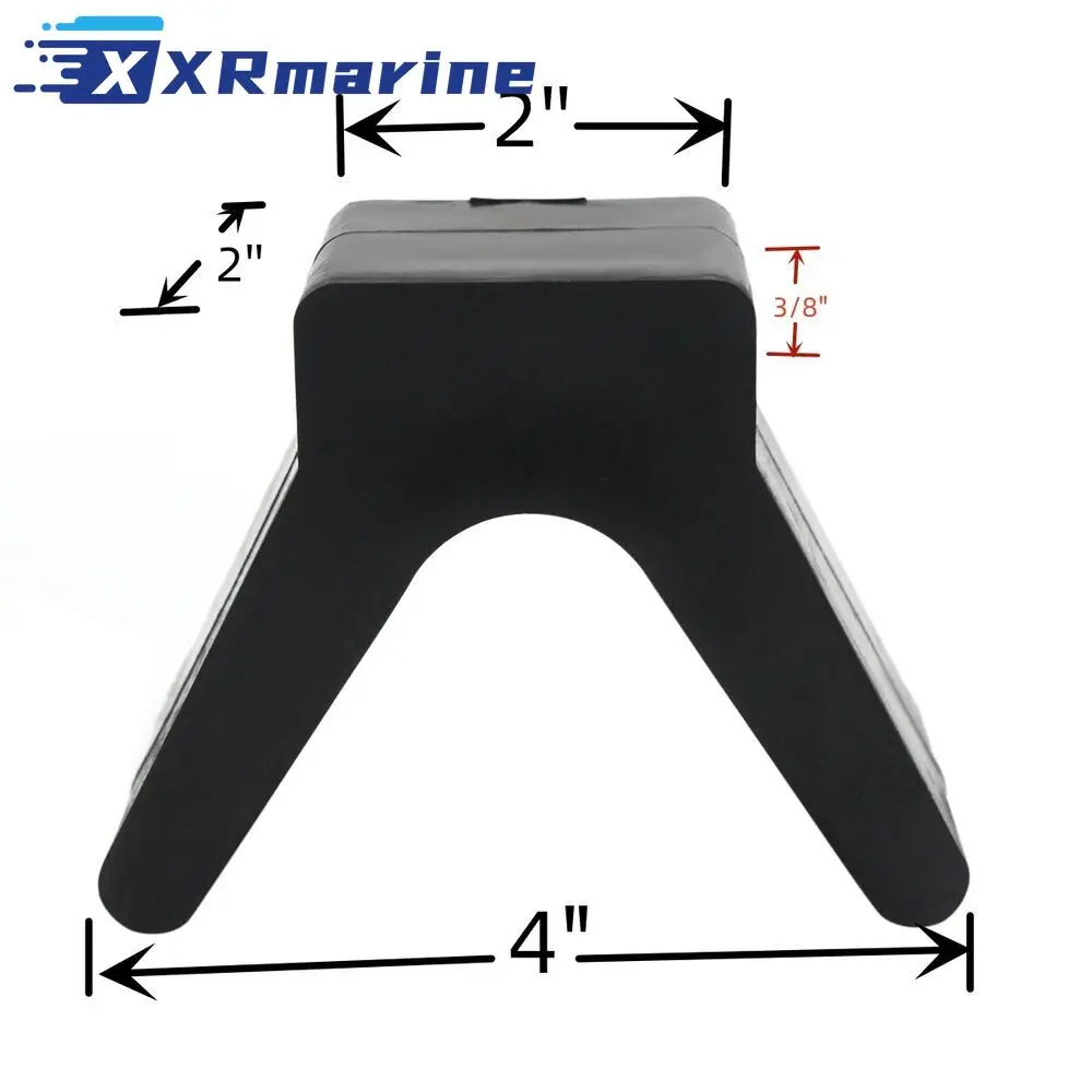 2 Inch Mounting Width Boat Trailer Black Molded Rubber V Bow Stop boat trailer bow stop