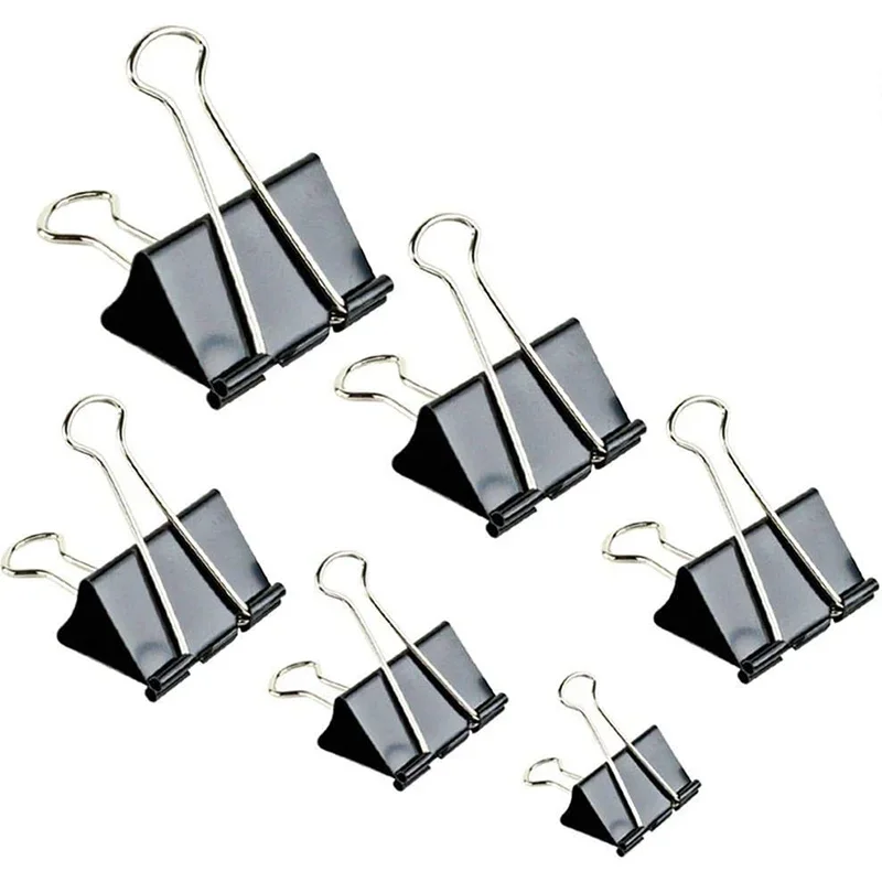Binder Clips 5-30Pcs Binder Clips Metal Fold Back Clips Small Paper Clip Clamp 15/19/25/32/41/51mm Office Clip for Home School Office Storage