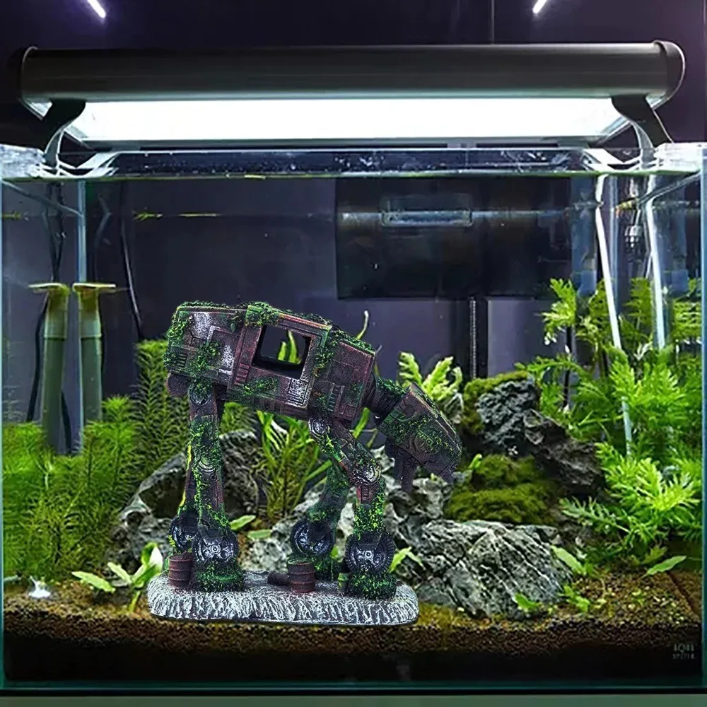 Eco-Friendly Autobot Dog-Shaped Aquarium Decoration Resin Craft Ornament