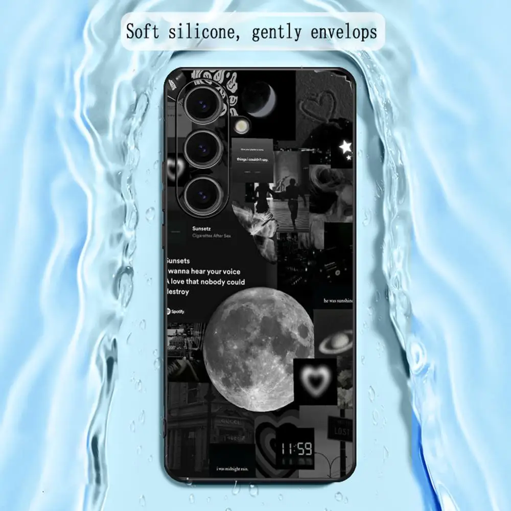 Moon Cool Design Soft Black Phone Case