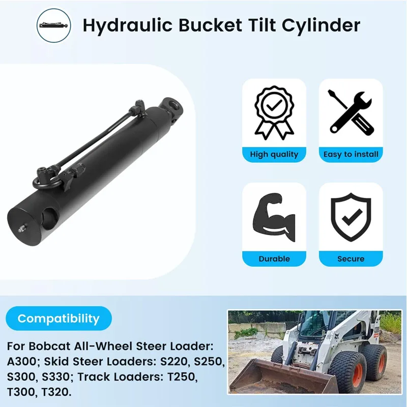 Hydraulic Bucket Tilt Cylinder #7208419 Fits for Bobcat Skid Steer Loaders A300 S220 S250 S300 S330 T250 T300 T320