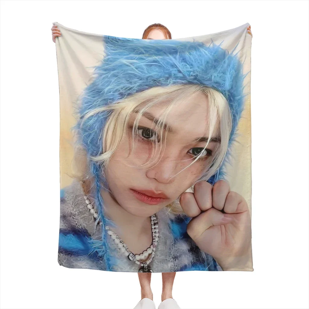 Hot-KPOP-Like-Stray-K-Kids Fashion Blanket Printed Throw Blanket Plush Fluffy Flanne Soft Throws for Sofa Couch and Bed 5