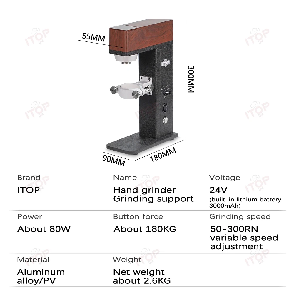 ITOP MG-U New Upgrade Electric Stand for Hand Coffee Grinder Variable Speed Grinding Auxiliary Stand Hand Grinder Electric Kit 6