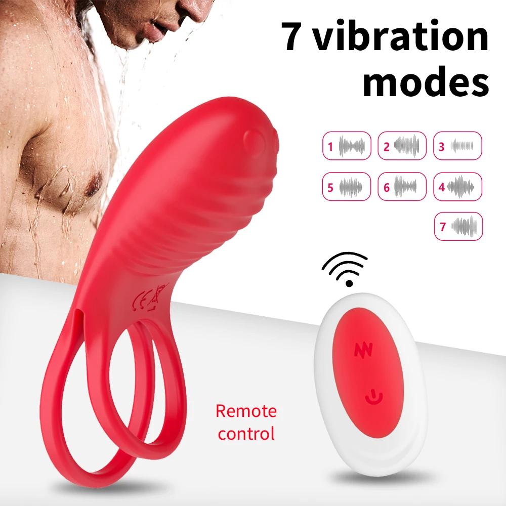 Anneaux vibrants pour couples, vibromasseurs, sextoys pour hommes, anneau retardateur d'éjaculation, accessoires sexy pour adultes masculins._voghion.com