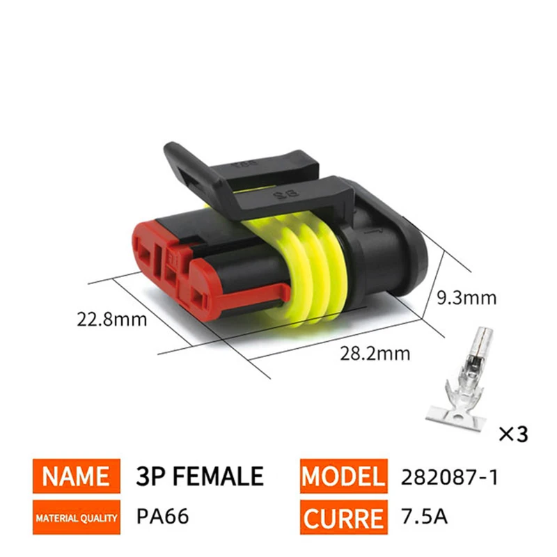 elétricos masculinos de plugue fêmea para carros,