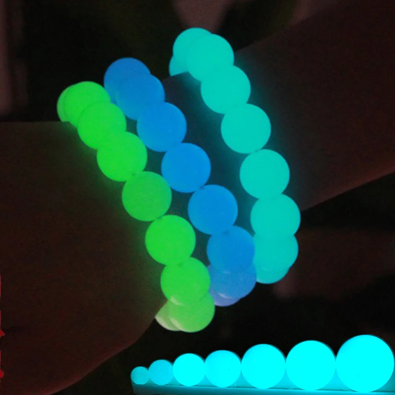 Luminous Bracelets For Women Men Fluorescent Natural Stone Bracelet Night Light Glowing Beads Bangle Fashion Jewelry Couple Gift