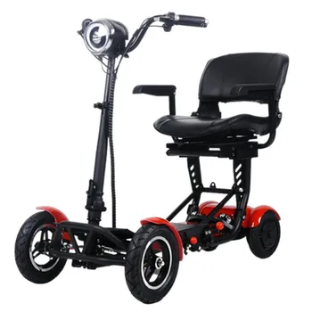 Scooter elettrico pieghevole per anziani con sedile bracciolo Scooter per mobilità per adulti 4 ruote 500W 36V Bicicletta elettrica per famiglia