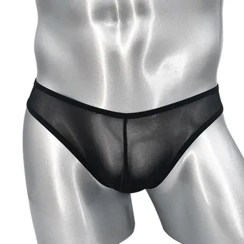 Biancheria intima sexy traspirante da uomo Custodia senza schienale Sospensorio Slip con apertura sul cavallo Perizoma trasparente Mutande seducenti Jock Strap 1