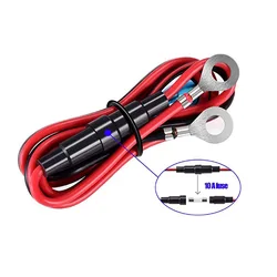Dual USB Car Charger Socket with Quick Charge 3.0 and Touch Switch - Waterproof Fast Charging Power Outlet - Wire Cable