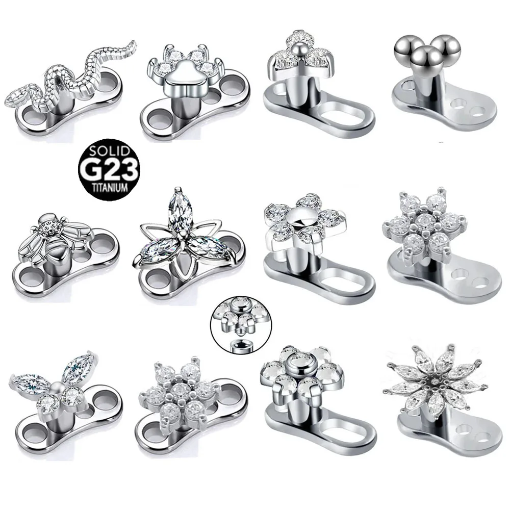 14G G23 Titanium Microdermals Piercing Body Jewelry