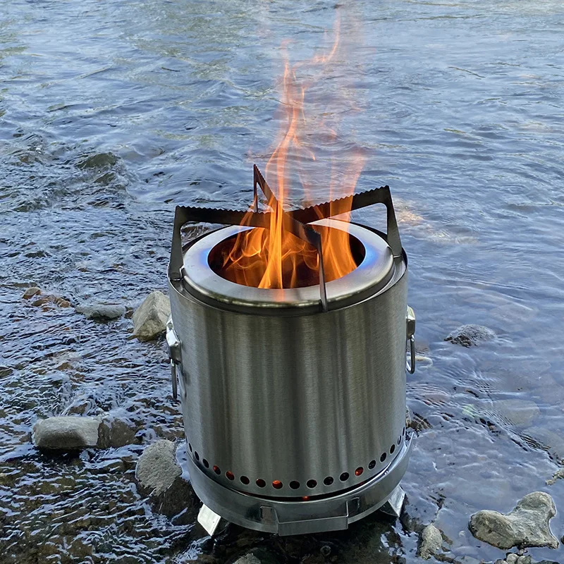 Small Round Portable Garden Stove Wood Stove fire pit Outdoor Camping  Campfire Party Incinerator Detachable Outdoor Stove - AliExpress