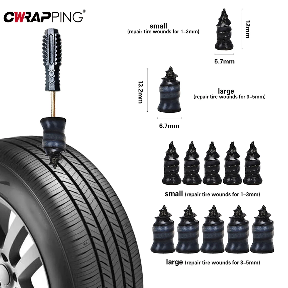 Car Tire Repair Tools Puncture Plug Kit Emergency Auto Tire Strips Glue Motorcycle Tyre Puncture Repair Tools for Car Accessorie