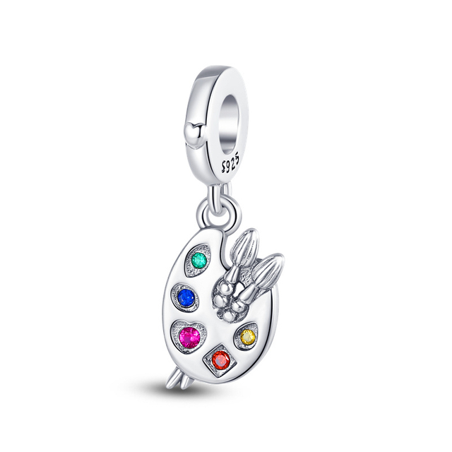 SALE 925 Silver Color Little Girl With Airplane Earth Charm Beads Fit Original Pandora Bracelet Pendant Necklace Jewelry