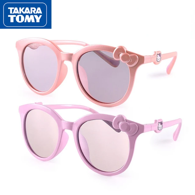 TAKARA TOMY 2022 Hello Kitty Children's New Anti-UV Glare Lightweight Sunglasses Girls Seaside Cute Sweet Sunscreen Glasses 1