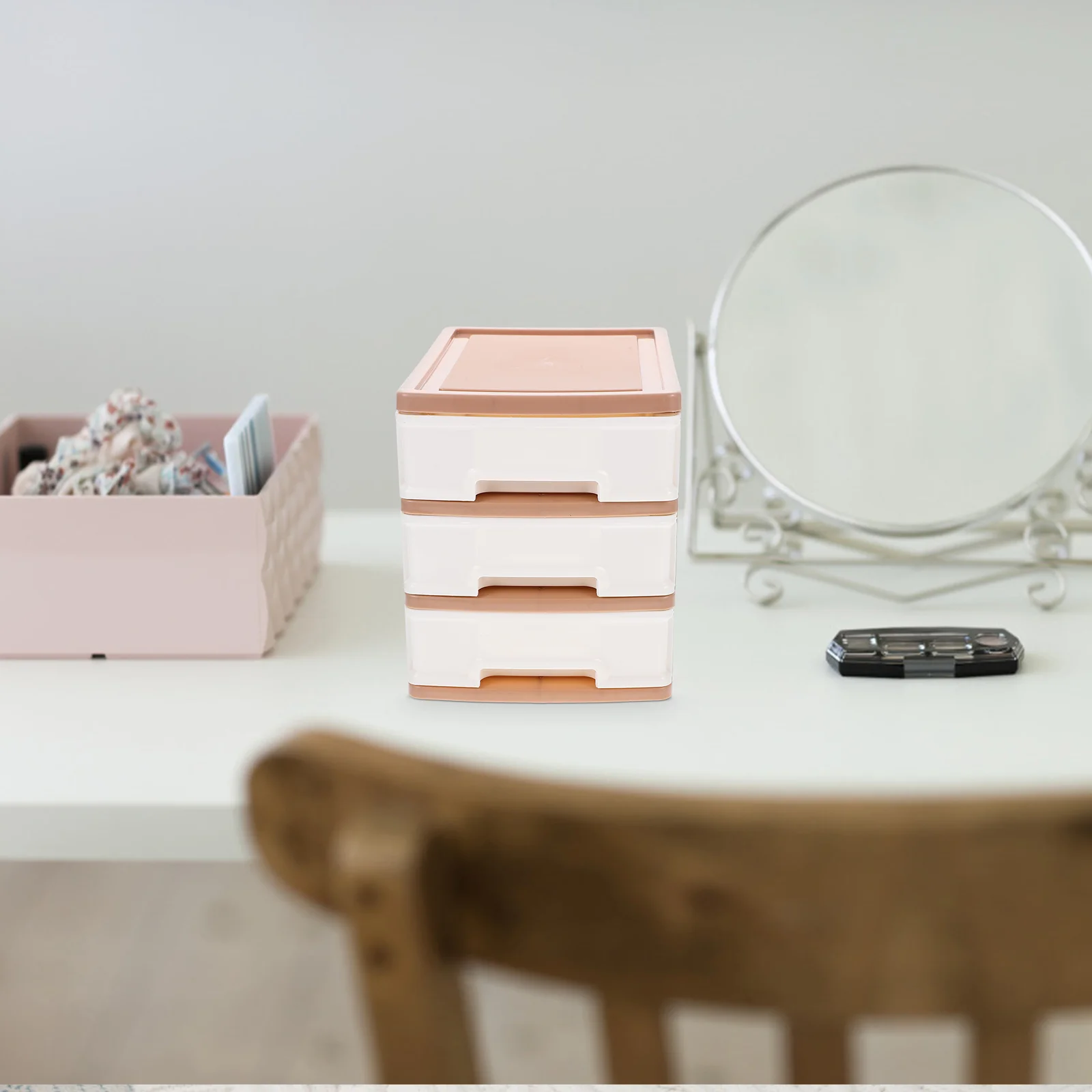 Desk Drawer Organizers Storage Box Stationery Cabinet Plastic Holder File Organizer Document Container Office Supplies