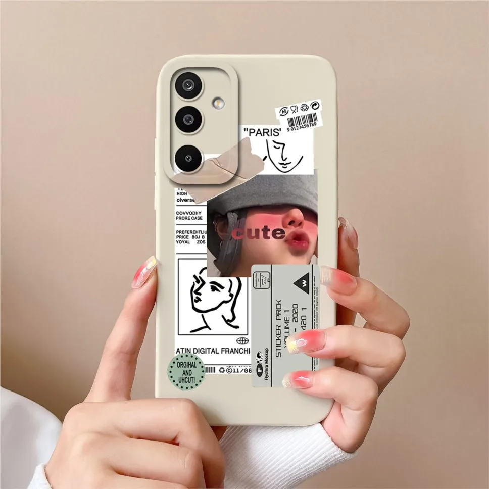 Fashion Pretty Sweet Girl Soft Liquid Silicone Protective Phone Case Cover