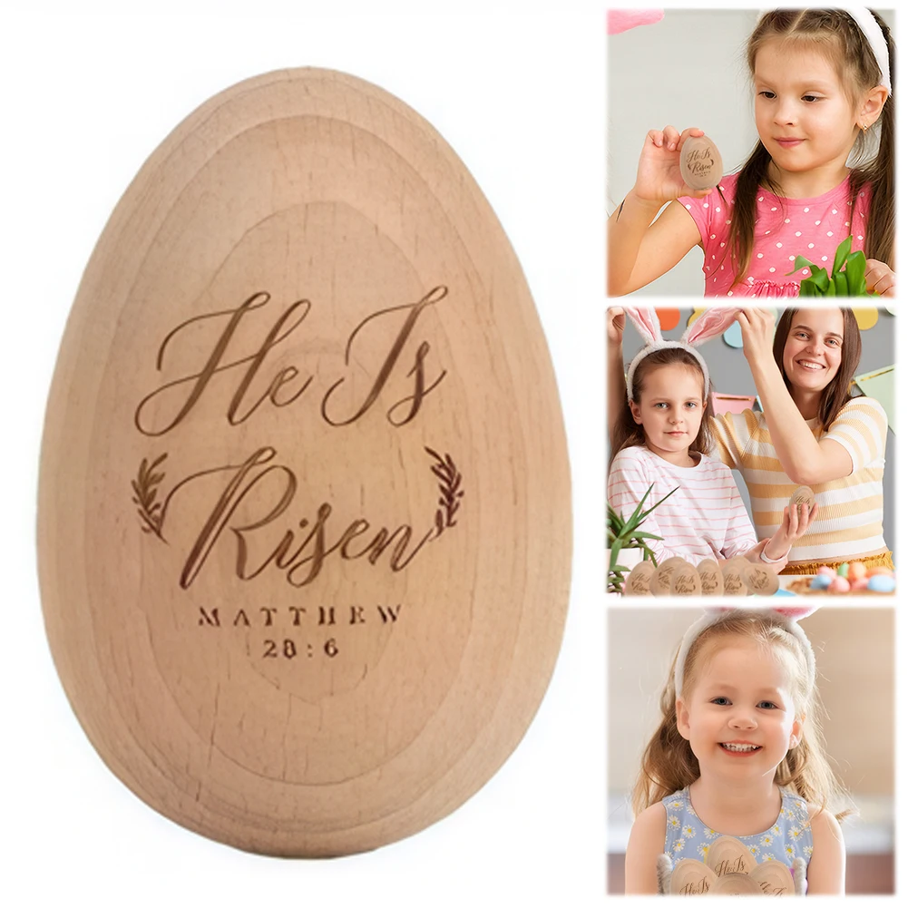 2Pcs Musical Easter Egg Shaker Wood Egg Shakers Musical Shaker Easter Basket Stuffers Gifts for Kids Boys Girls