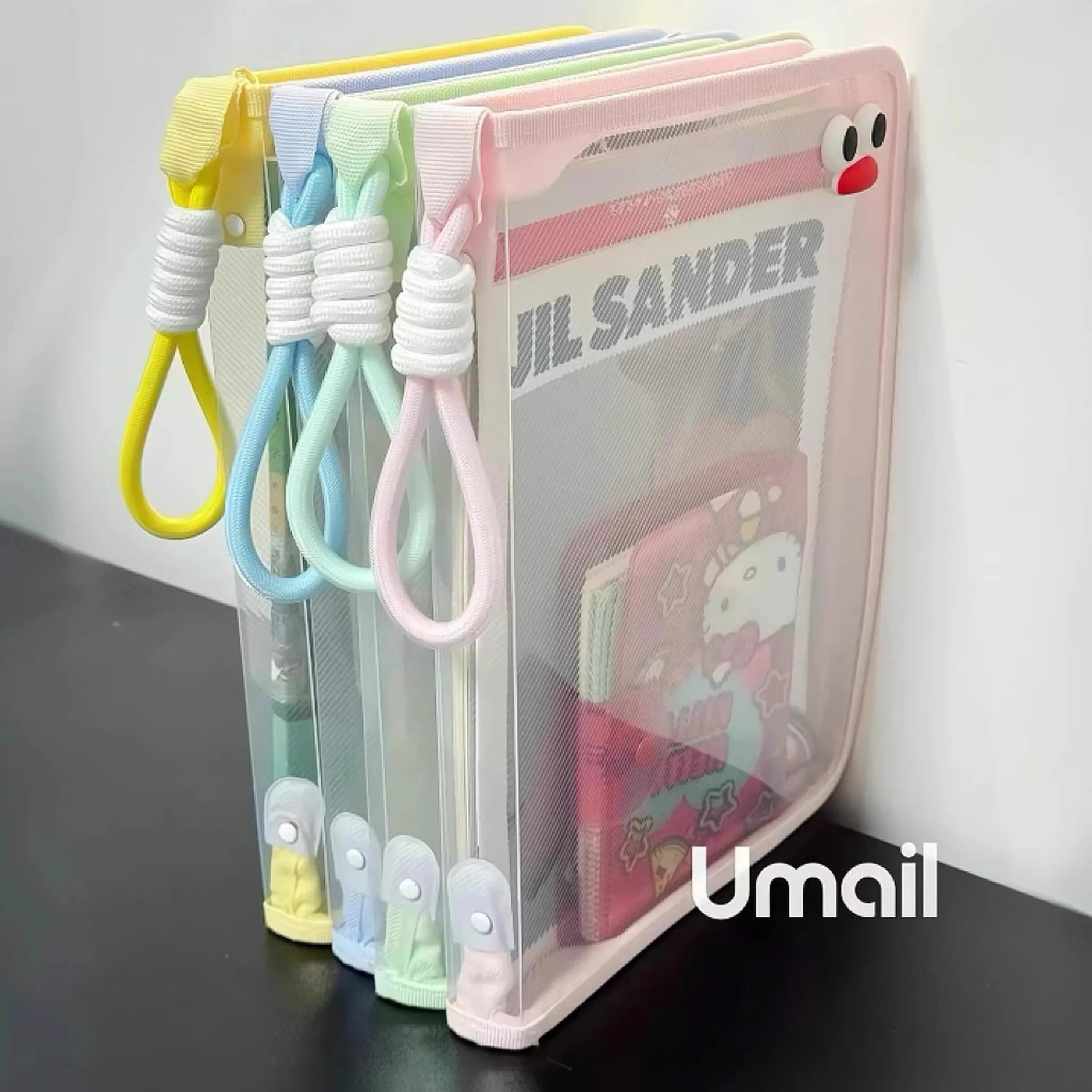 Plastic Expanding File Folder Transparent Envelopes with Snap Closure No Dividers Large Capacity Waterproof Colors Fit Letter