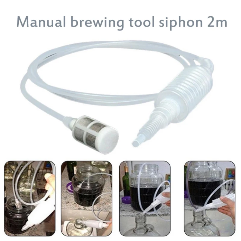 Manual Plastic Home Brew Syphon Tube Pipe Hose Water Wine Hand Transfer Pump Kitchen Beer Fermentation Wine Making