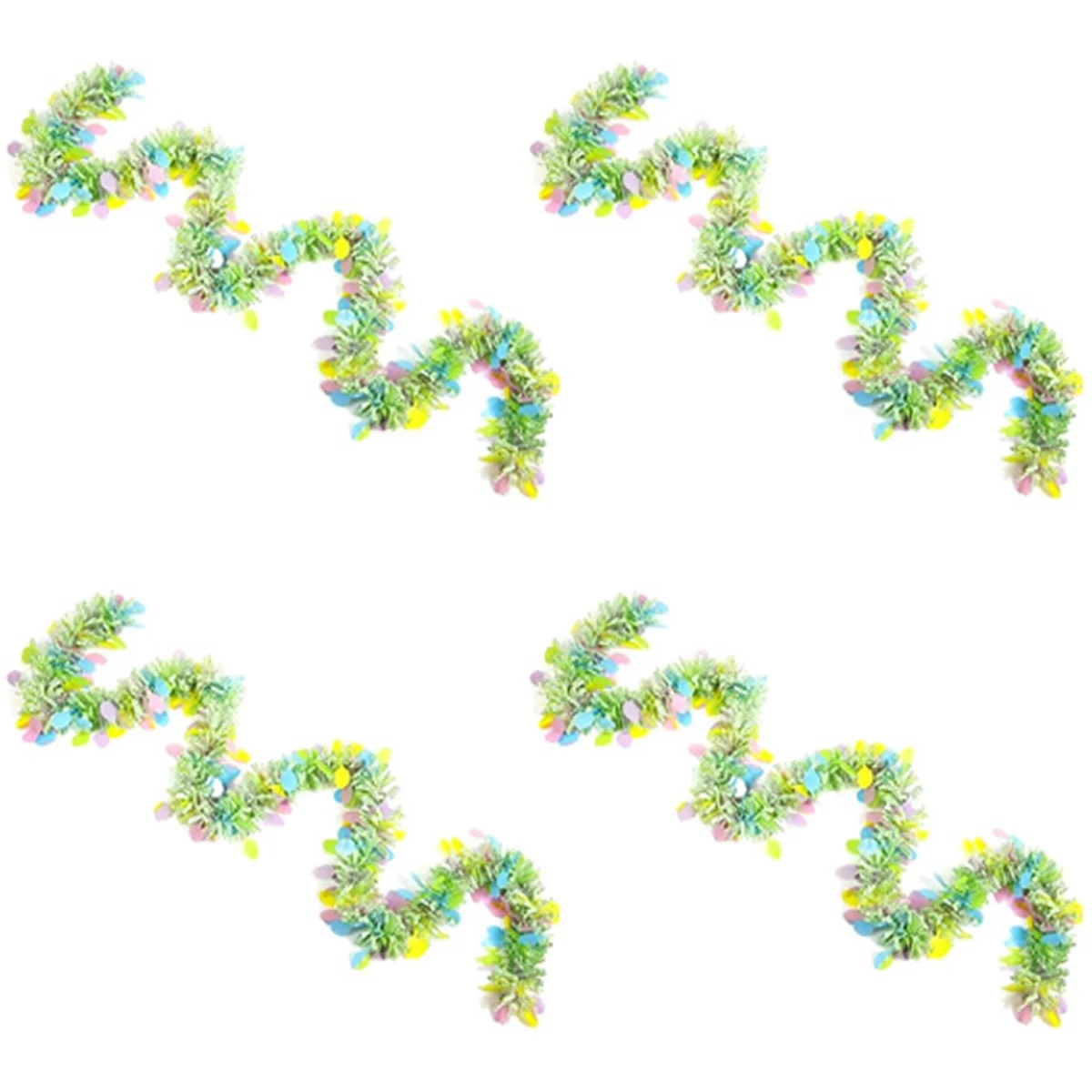 Easter Tinsel Garland Spring Green Hanging Stripe Con Uovo Colorato, Ornamenti Appesi Per La Decorazione Della Festa Di Pasqua