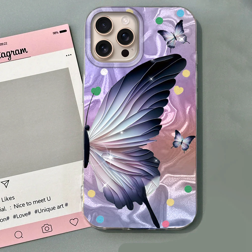 Green Butterfly Water Texture Silicone Phone Case - Stylish and Protective Back Cover