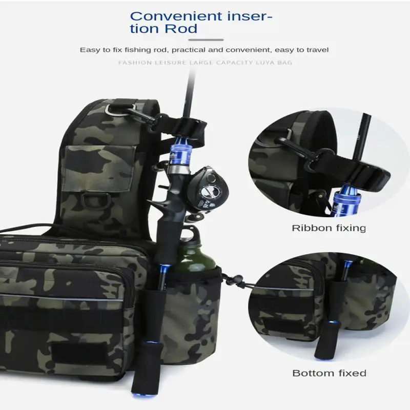 

Multifunctional Fishing Tackle Bags Single Shoulder Crossbody Bag Waist Pack Fish Lures Gear Utility Storage Fishing Bag