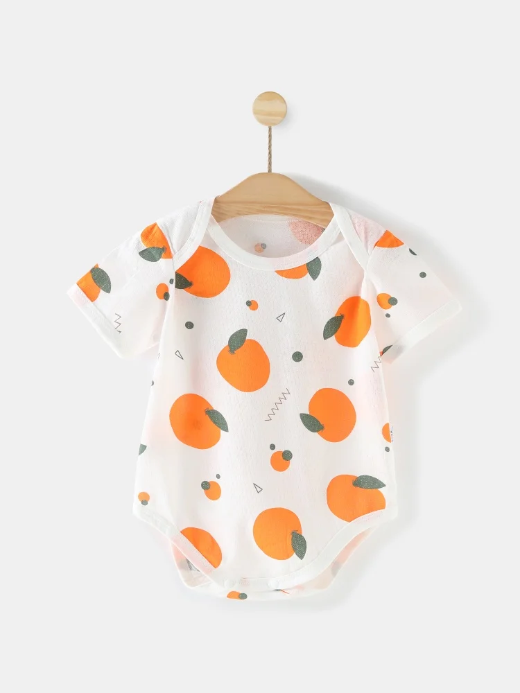 Baby clothes baby sleepsuit 3-24M infant baby girl bodysuit summer short sleeve cute fruit printed cotton knitted onesies comfort breathable romper