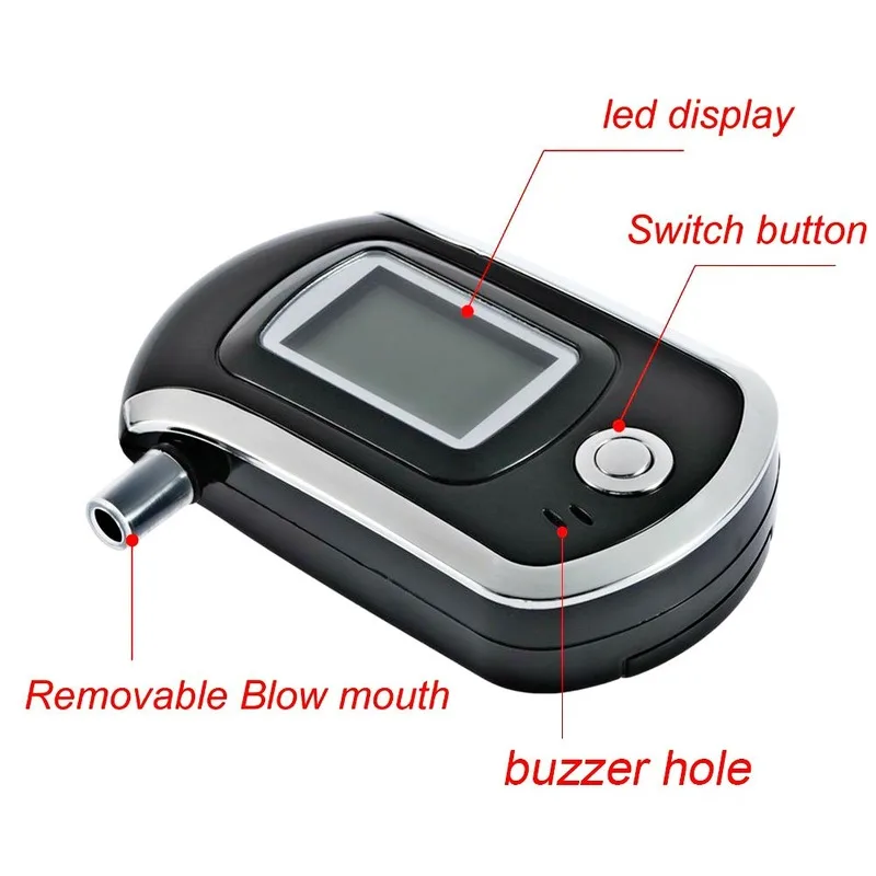 Professional Digital Breath Alcohol Tester Breathalyzer AT6000 Alcohol Breath Tester Detector