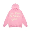2024fw Puff Print Kanye West Hoody Men Women 1:1 Pink Ye Must Be Born Again Hoodie Oversize Fit Pullovers CPFM Sweatshirts 4