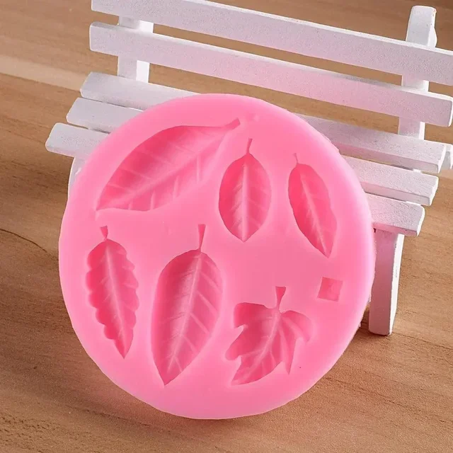 Leaf Shaped Kitchen Baking Tools 6 Holes Silicone Molds with Chocolate Molds Sugar Flipping Cake Decoration Molds Accesories