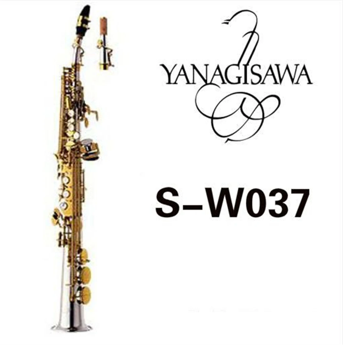 W037SaxophoneSopranoBBtubedroitenlaitonplaquargentclenor