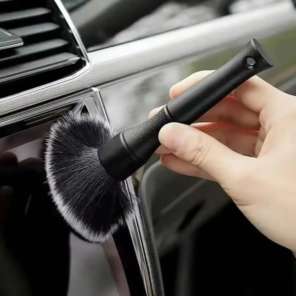 Non-Scratch Car Detailing Brush Acrylic Bristles Auto Dash Duster Ergonomic Interior Cleaning Tool