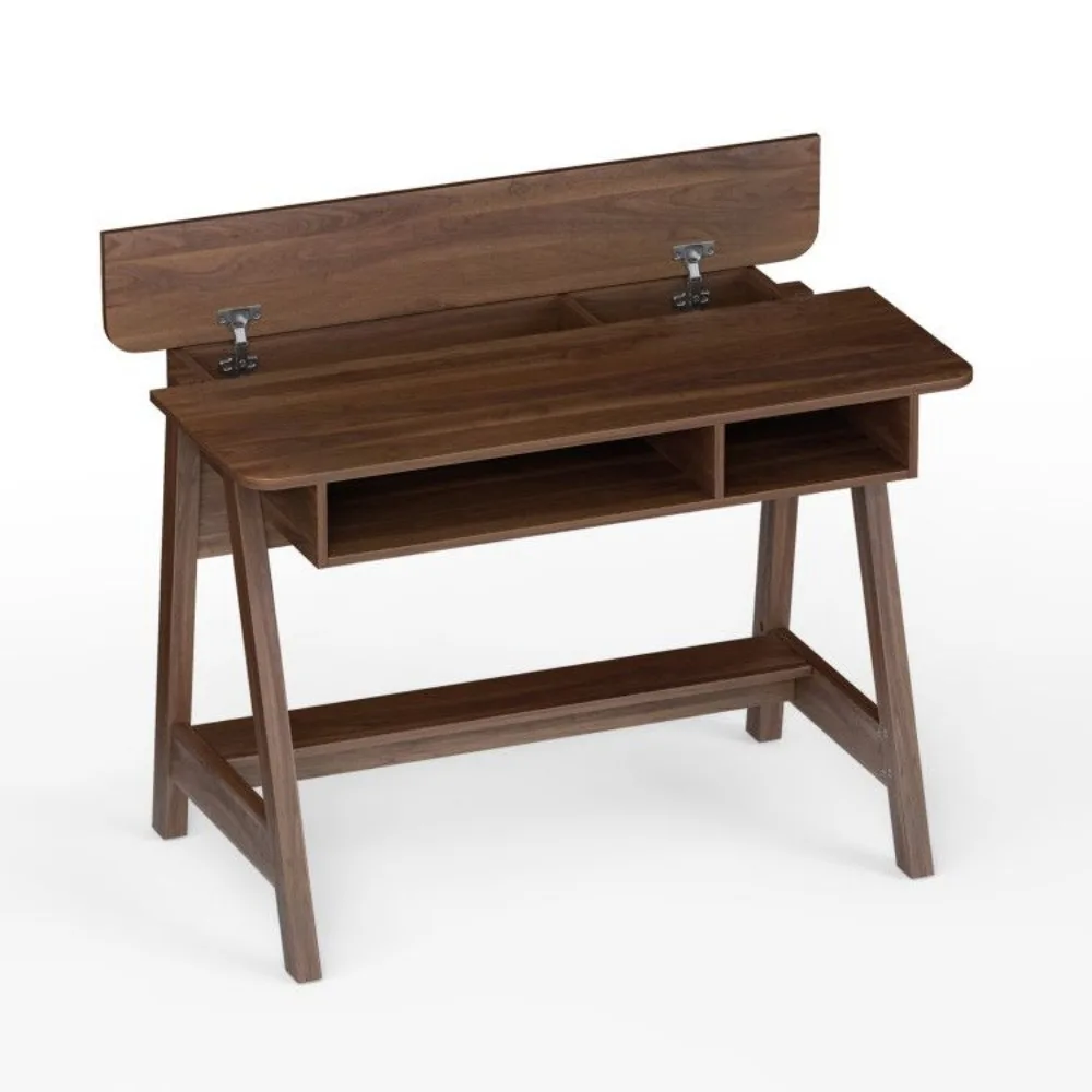 Office Desks,Mid Century Writing Desk with Storage Cubes and Hidden Compartment,Computer Desks 6