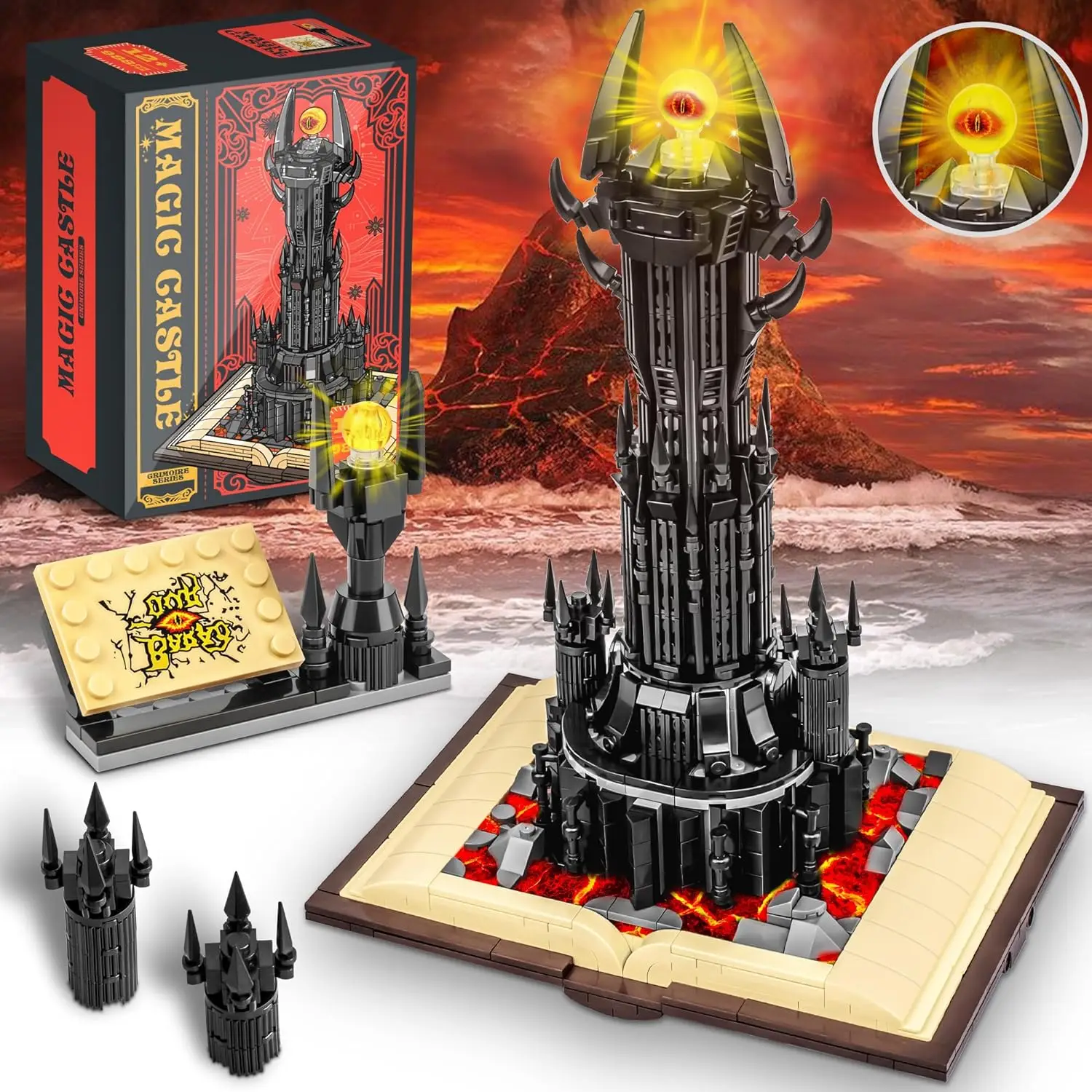 Lord Of The Rings Castle Block Toy Creator Building Dark Tower Magic Book Harry Magic Train Block Set Boy Adult Gift