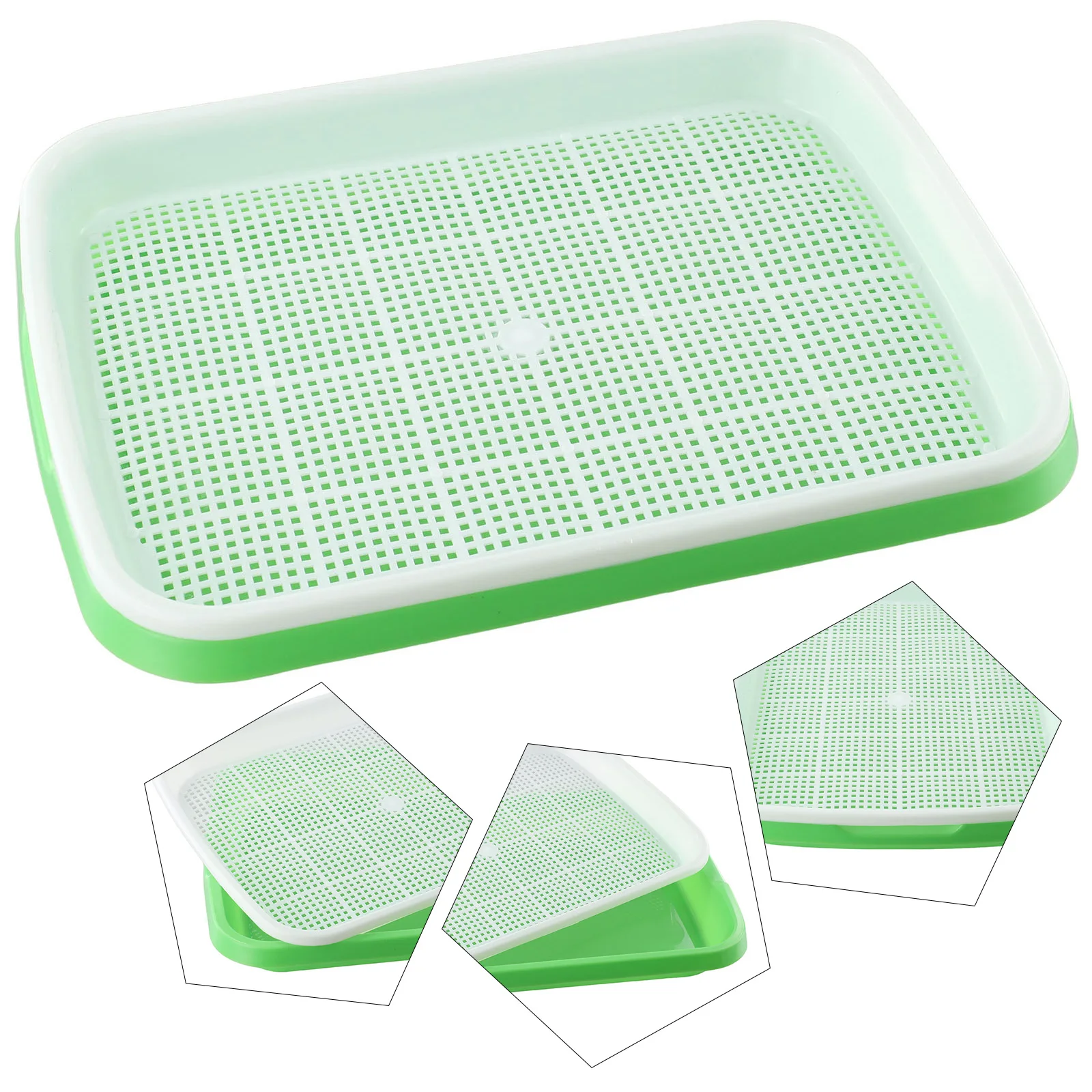 1Set Vegetables Beans Grow Basket Hydroponics Tray Double Layer Sprout Microgreens Plate Germination Nursery Pots Tools